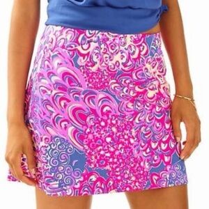 LILLY PULITZER  Marigold Skort Iris Popup Lillys Lagoon Zipper Pockets Golf